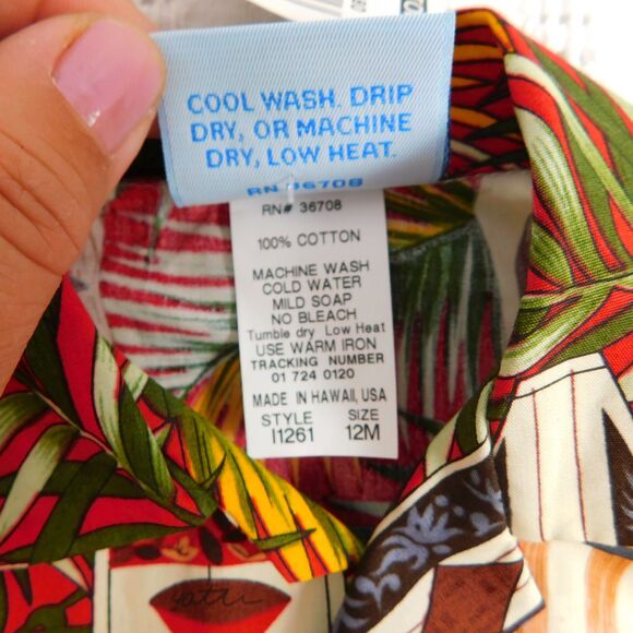 RJC Infant Boy Hawaiian Shirt Shorts Set 12M Cotton Surfboard Tropical Pattern - Picture 3 of 16